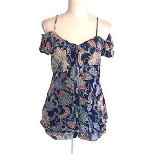 Anthropologie | Maeve Floral cold shoulder blouse